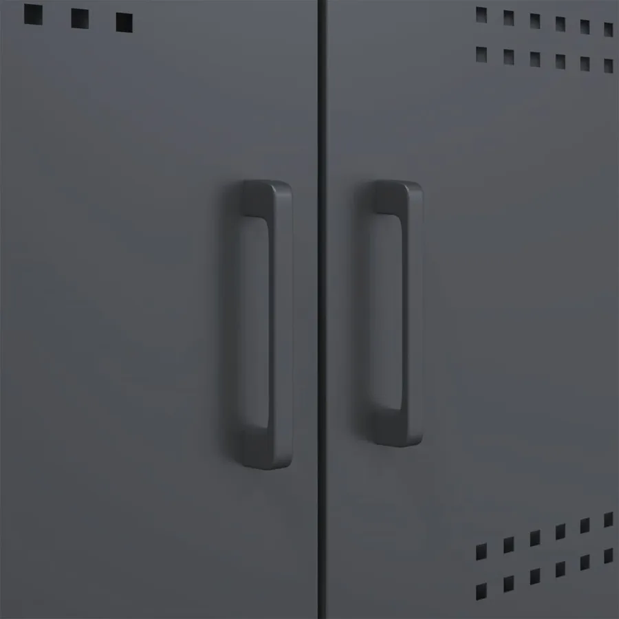 Buffet haut anthracite 68x39x113 cm acier - 11