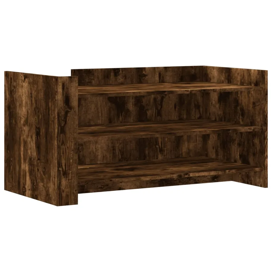 Table basse chêne fumé 100x50x50 cm bois d'ingénierie - 2