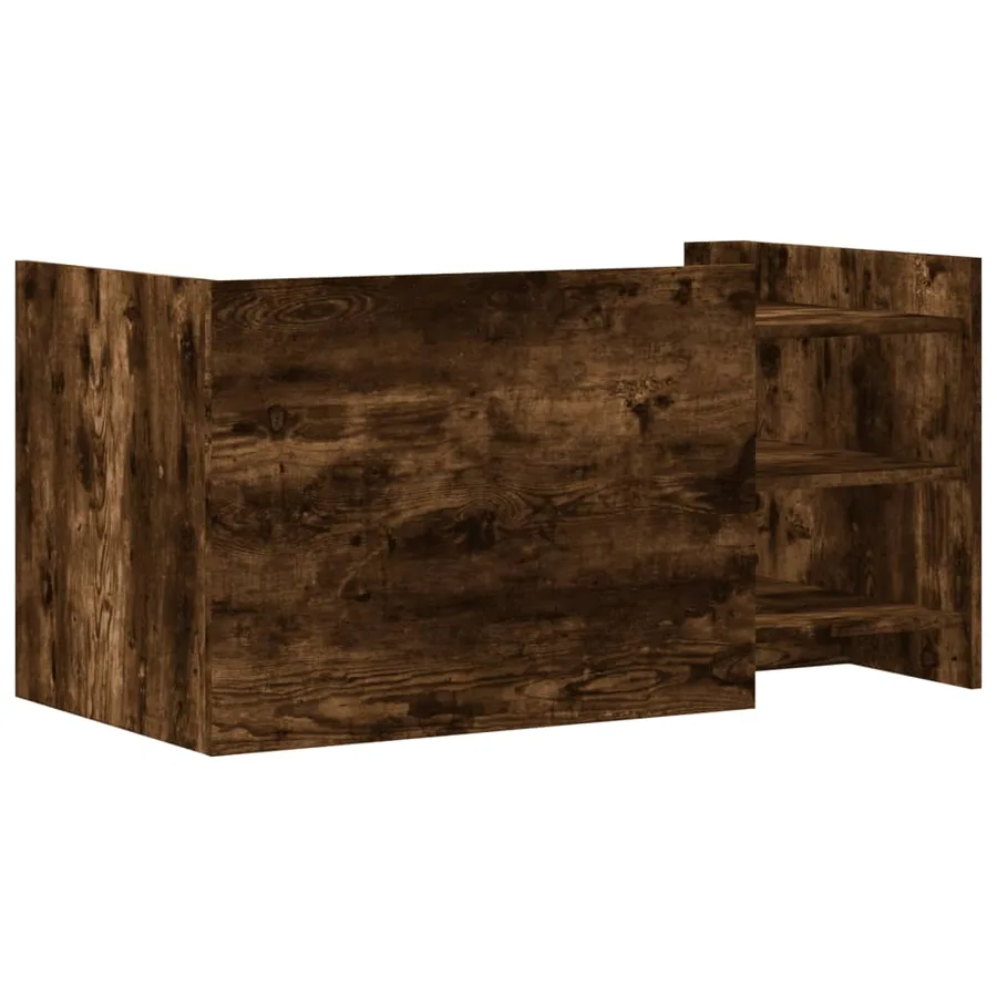 Table basse chêne fumé 100x50x50 cm bois d'ingénierie - 6