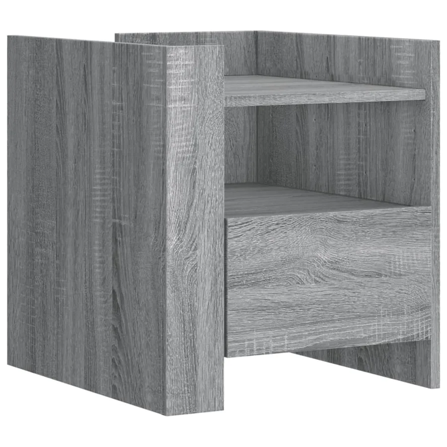 Table de chevet sonoma gris 45x50x50 cm bois d'ingénierie - 2