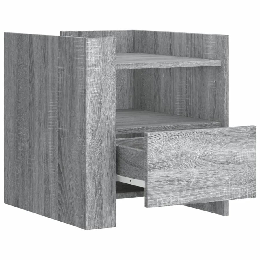 Table de chevet sonoma gris 45x50x50 cm bois d'ingénierie - 7