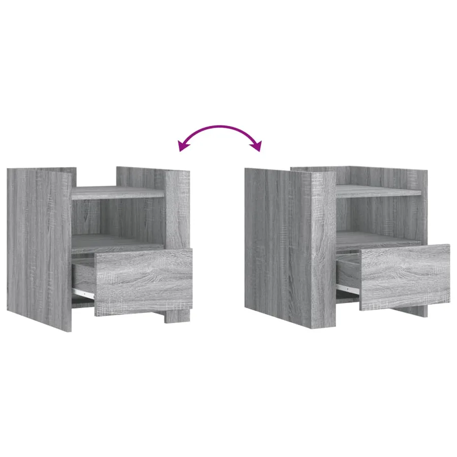Table de chevet sonoma gris 45x50x50 cm bois d'ingénierie - 8