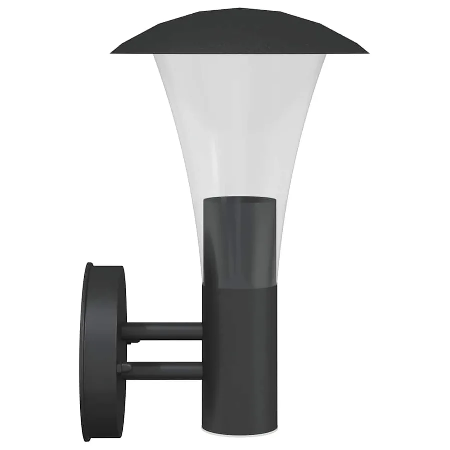 Applique murale d'extérieur noir acier inoxydable - 5