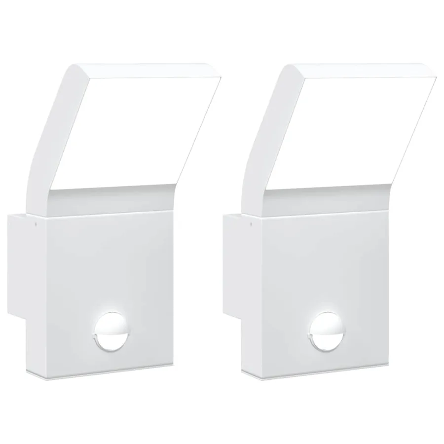 Appliques murales LED d'extérieur avec capteurs 2 pcs blanc - 2