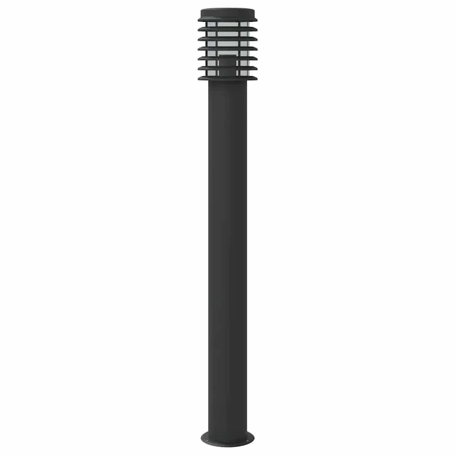 Lampadaires d'extérieur 3 pcs noir 110 cm acier inoxydable - 5