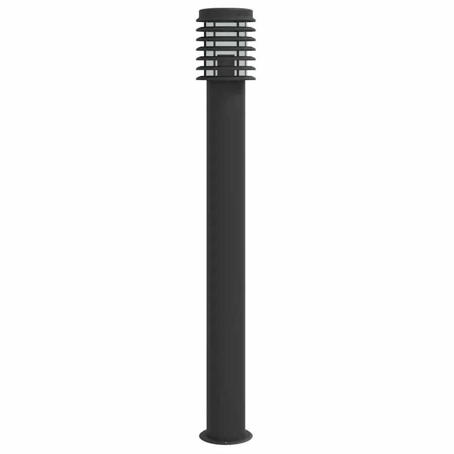 Lampadaires d'extérieur 3 pcs noir 110 cm acier inoxydable - 6
