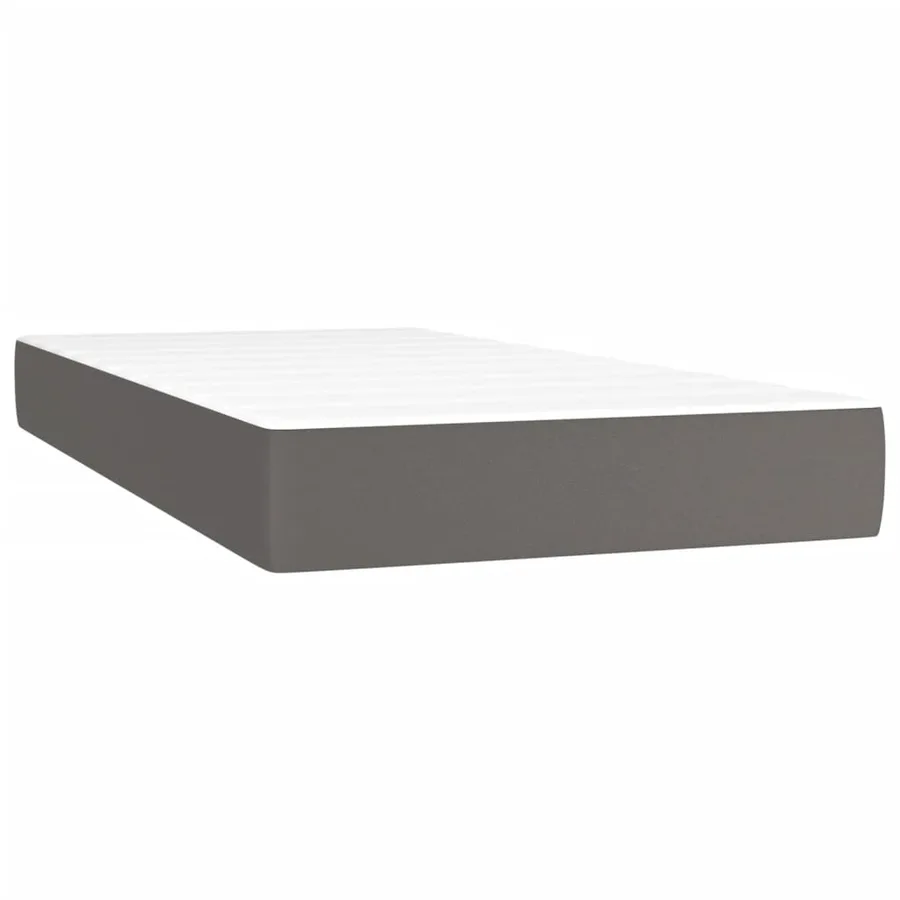 Sommier à lattes de lit avec matelas Gris 80x200 cm Similicuir - 5