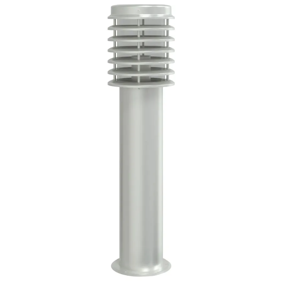 Lampadaires d'extérieur 3 pcs argenté 60 cm acier inoxydable - 4
