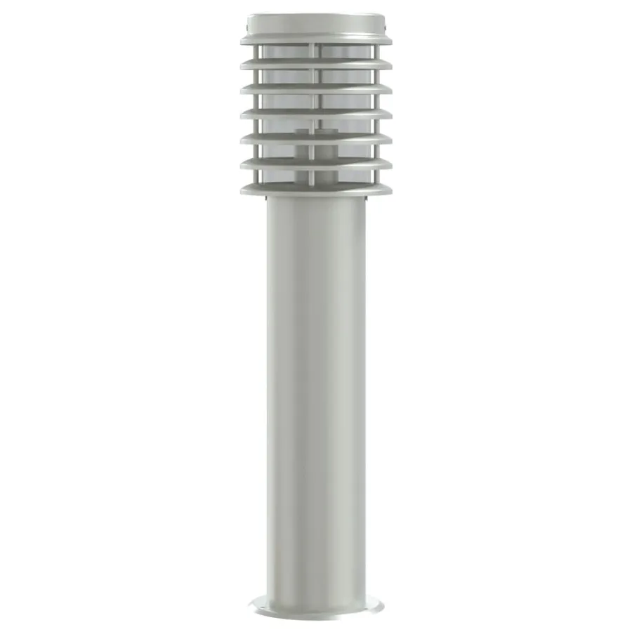 Lampadaires d'extérieur 3 pcs argenté 60 cm acier inoxydable - 5