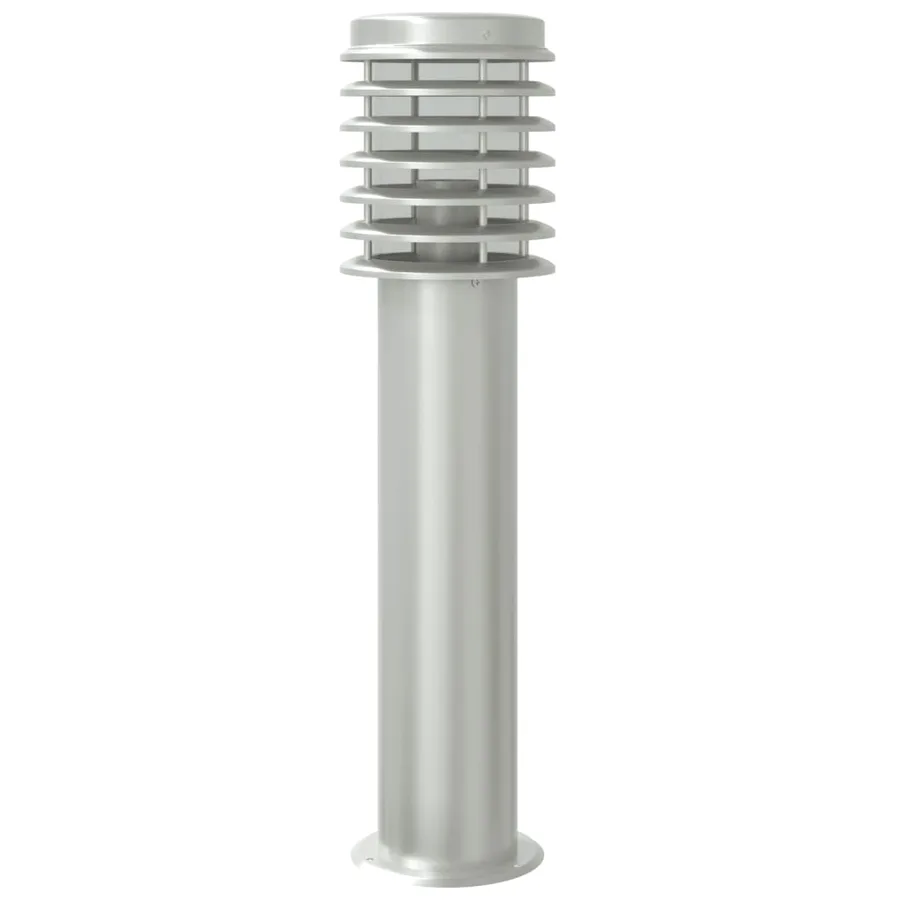 Lampadaires d'extérieur 3 pcs argenté 60 cm acier inoxydable - 6