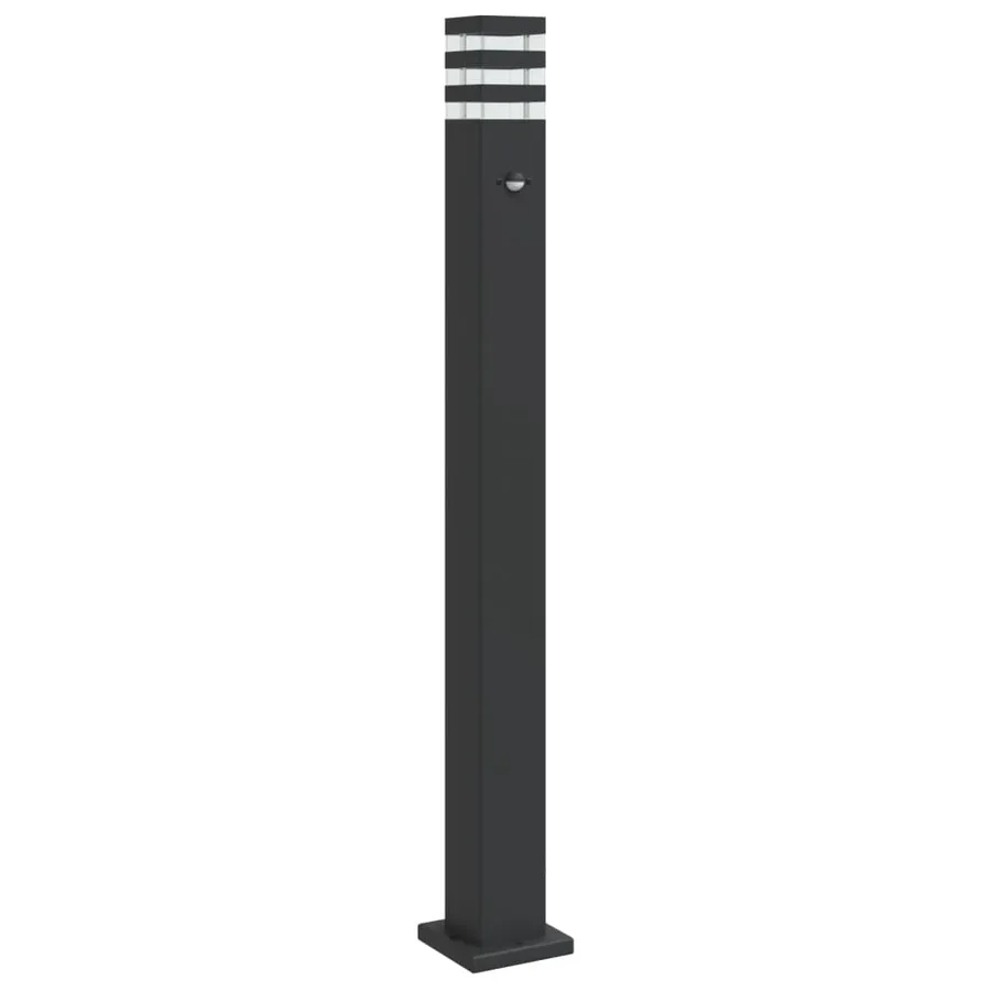 Lampadaire d'extérieur avec capteur noir 110 cm aluminium - 2