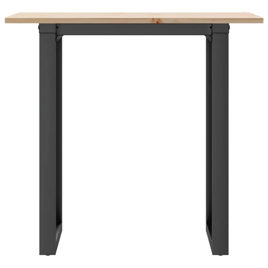 Table à manger cadre en O 80x50x75 cm bois de pin massif acier - 4