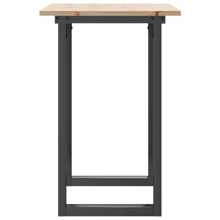 Table à manger cadre en O 80x50x75 cm bois de pin massif acier - 5