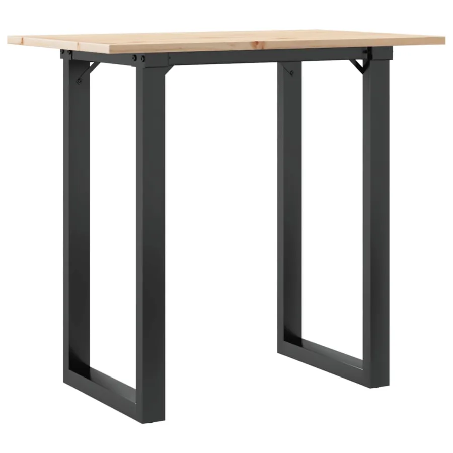 Table à manger cadre en O 80x50x75 cm bois de pin massif acier - 6