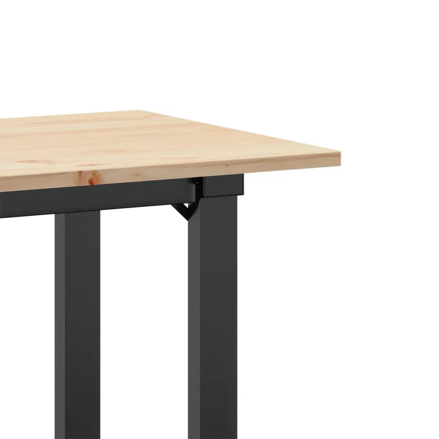 Table à manger cadre en O 80x50x75 cm bois de pin massif acier - 7