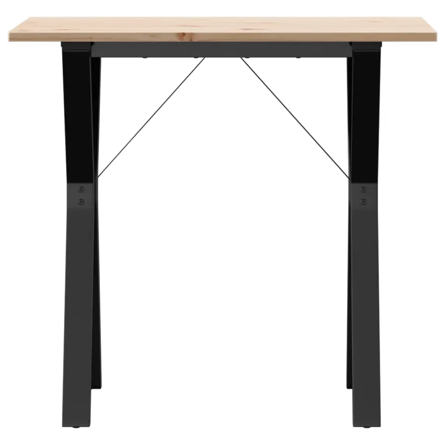 Table à manger cadre en Y 80x50x75 cm bois de pin massif acier - 4