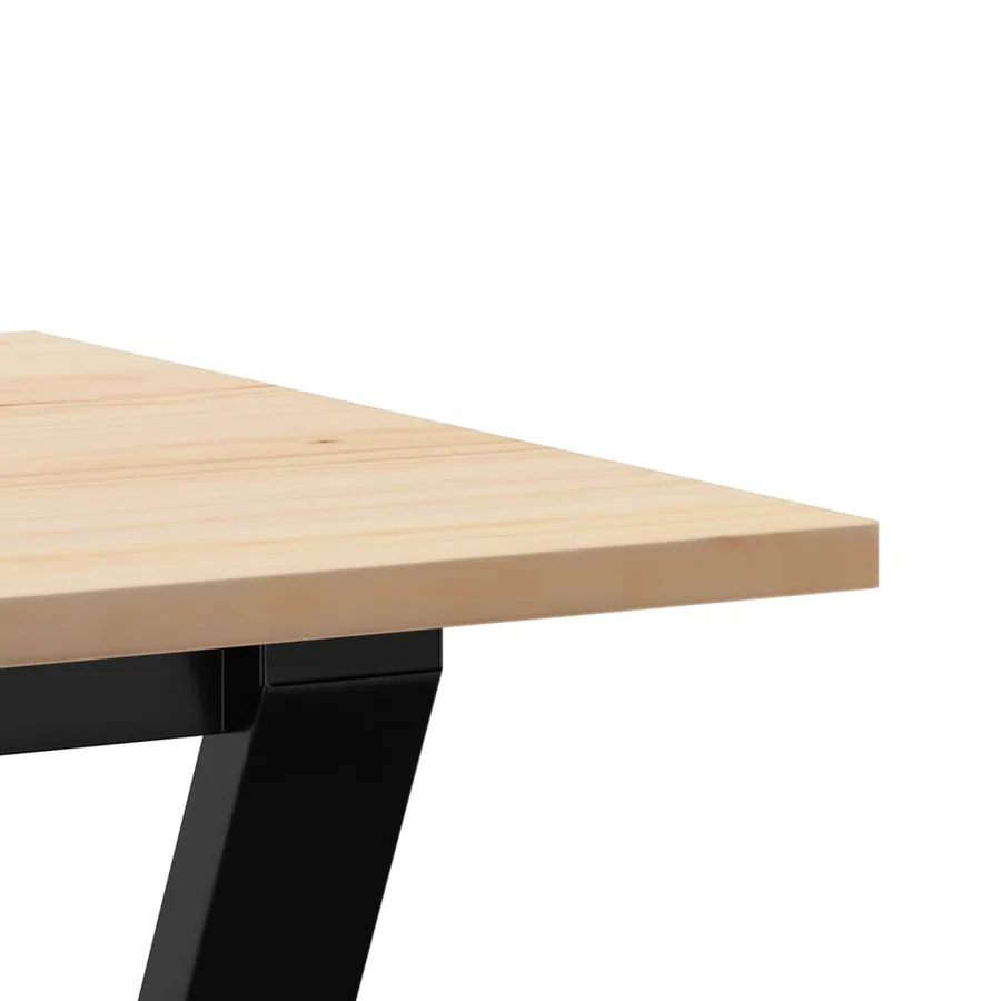 Table à manger cadre en Y 80x50x75 cm bois de pin massif acier - 7