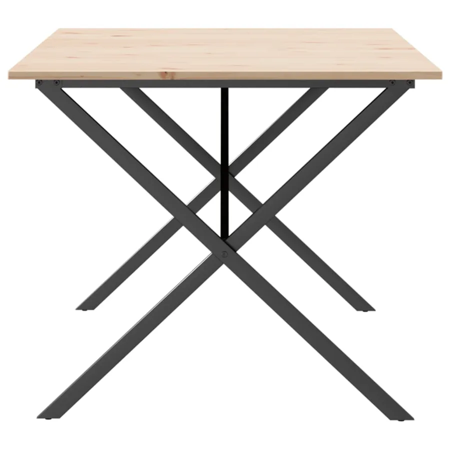 Table à manger cadre en X 180x90x75 cm bois de pin massif acier - 5
