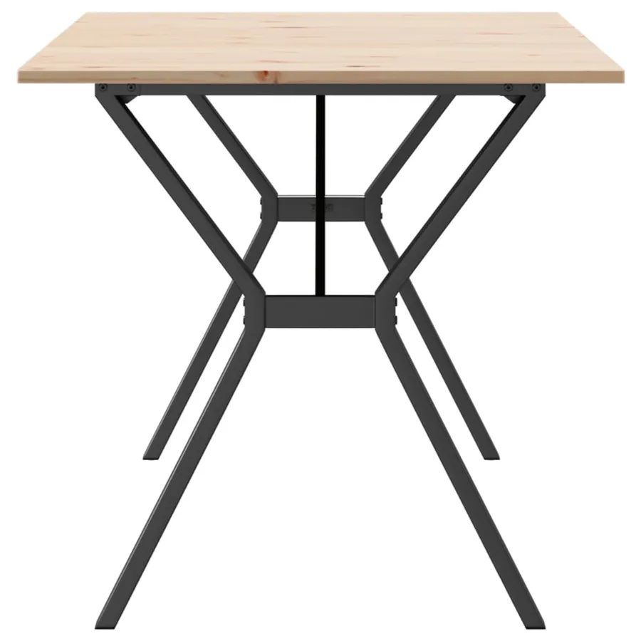 Table à manger cadre en Y 160x80x75 cm bois de pin massif acier - 5