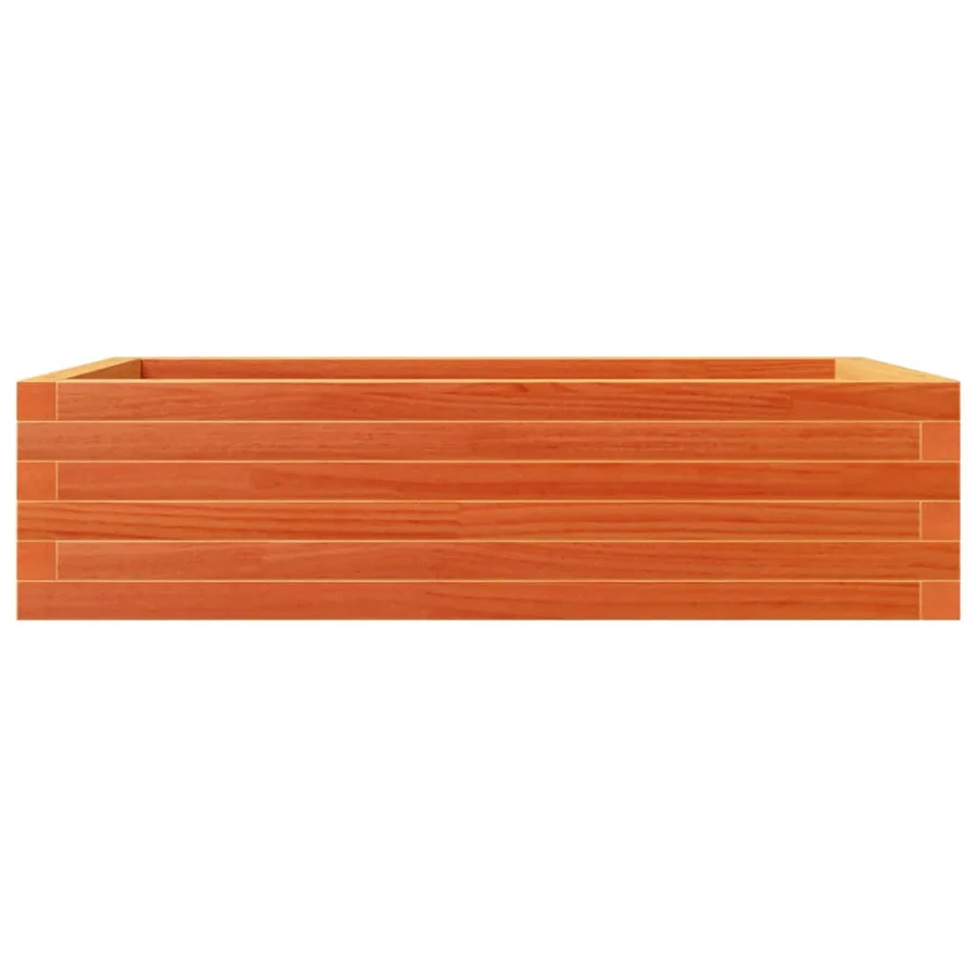 Jardinière cire marron 90x60x23 cm bois de pin massif - 5