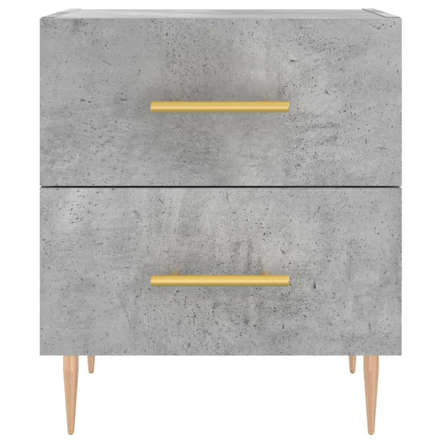 Table de chevet gris béton 40x35x47,5 cm bois d’ingénierie - 6