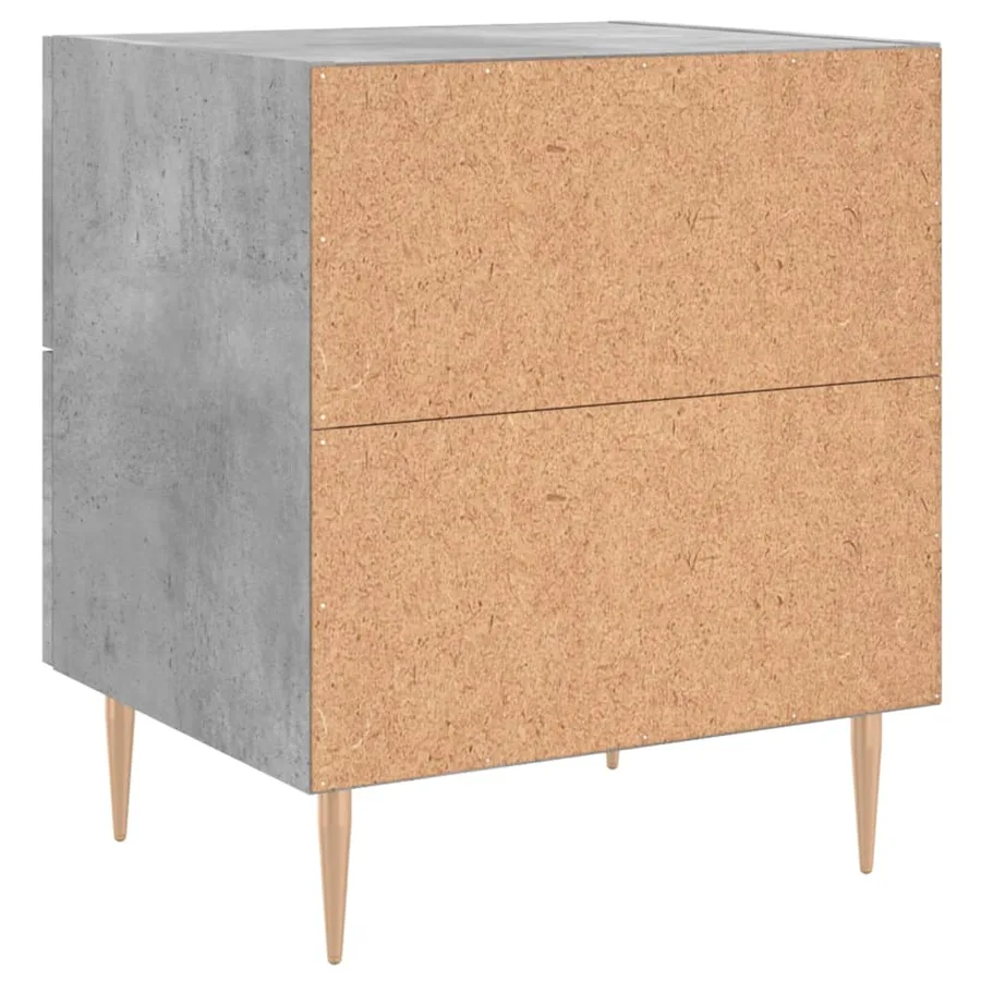 Table de chevet gris béton 40x35x47,5 cm bois d’ingénierie - 8