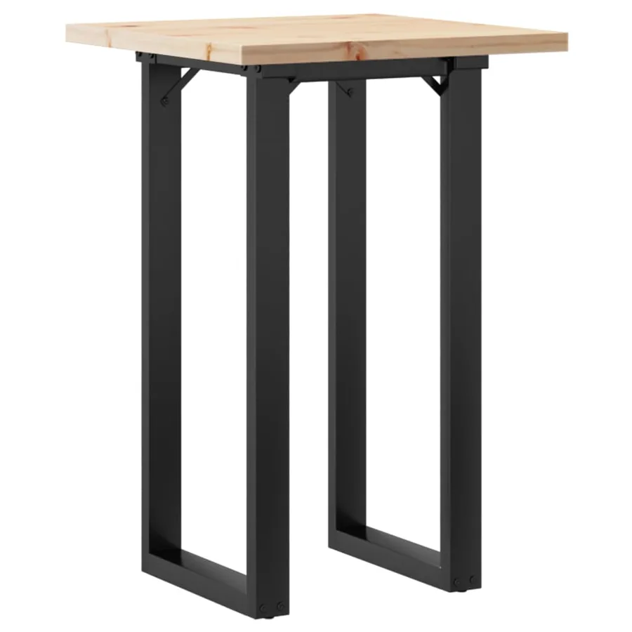 Table à manger cadre en O 50x50x75,5cm bois de pin massif acier - 2