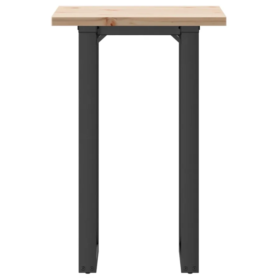 Table à manger cadre en O 50x50x75,5cm bois de pin massif acier - 4