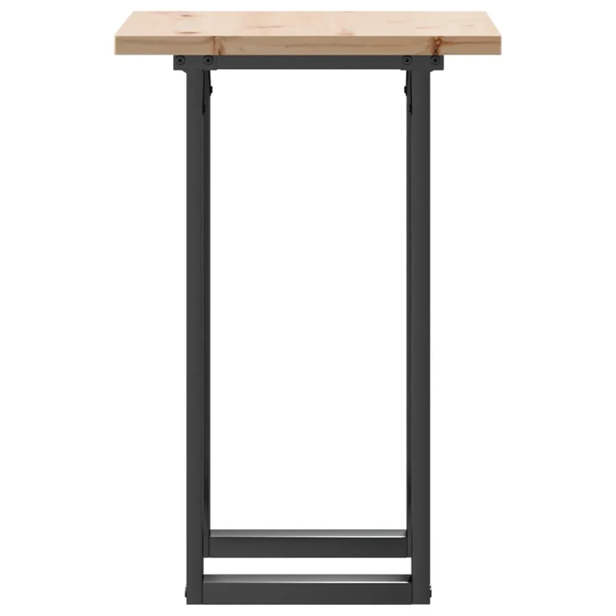 Table à manger cadre en O 50x50x75,5cm bois de pin massif acier - 5