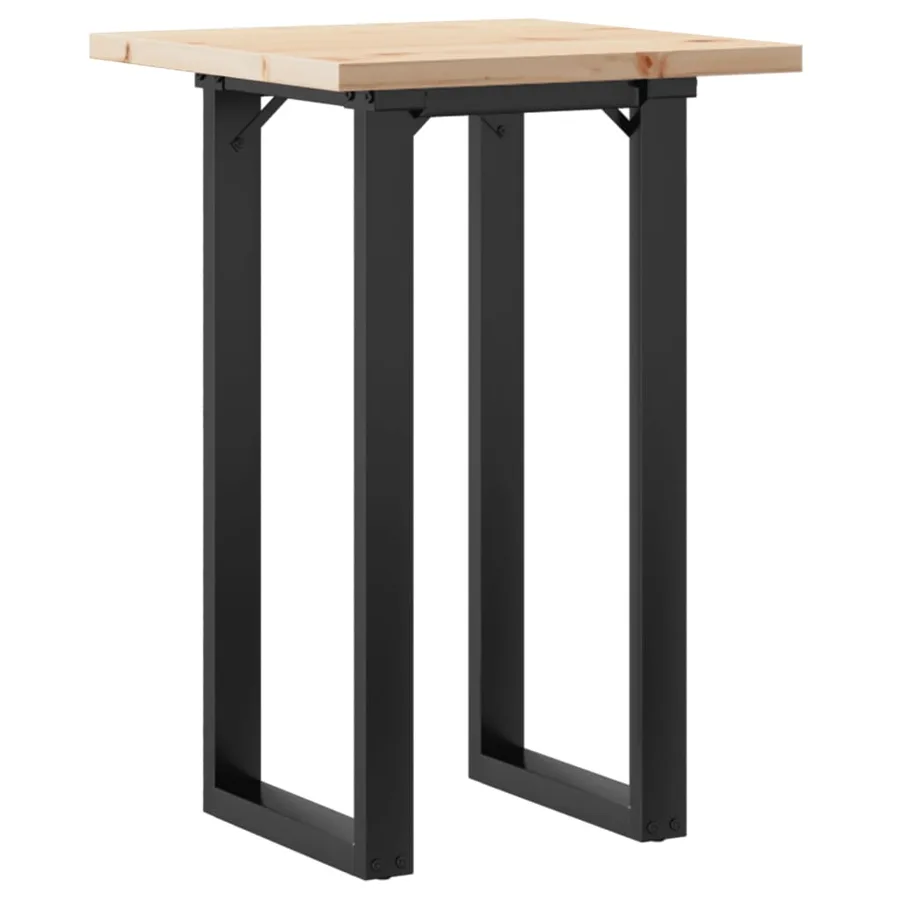 Table à manger cadre en O 50x50x75,5cm bois de pin massif acier - 6