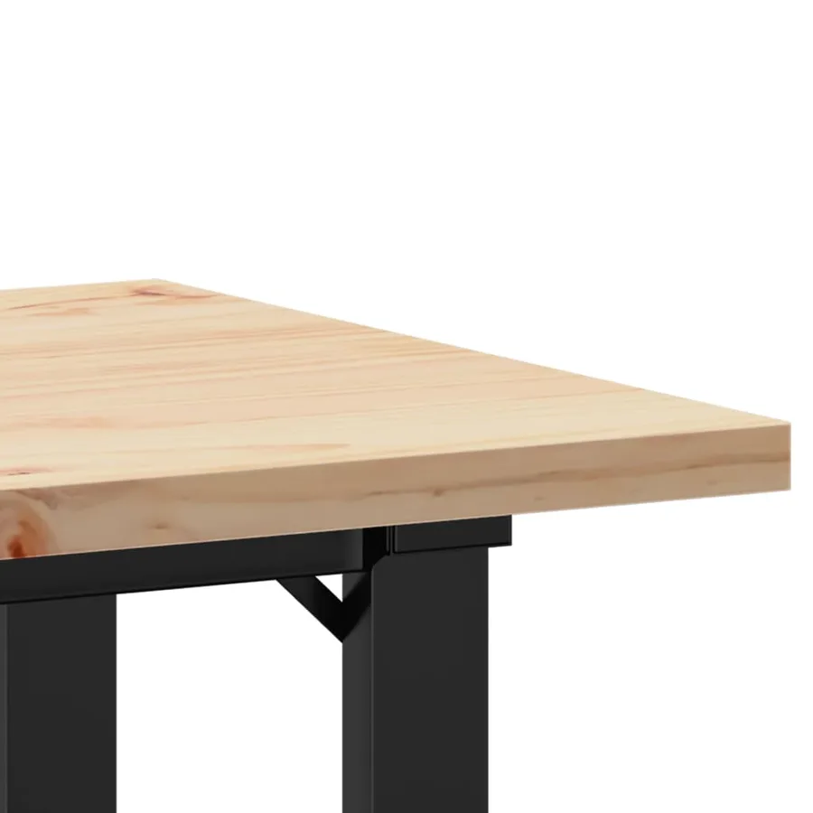 Table à manger cadre en O 50x50x75,5cm bois de pin massif acier - 7