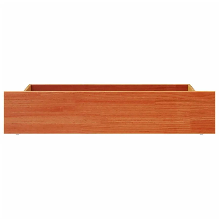 Tiroirs de lit 4 pcs cire marron bois de pin massif - 5