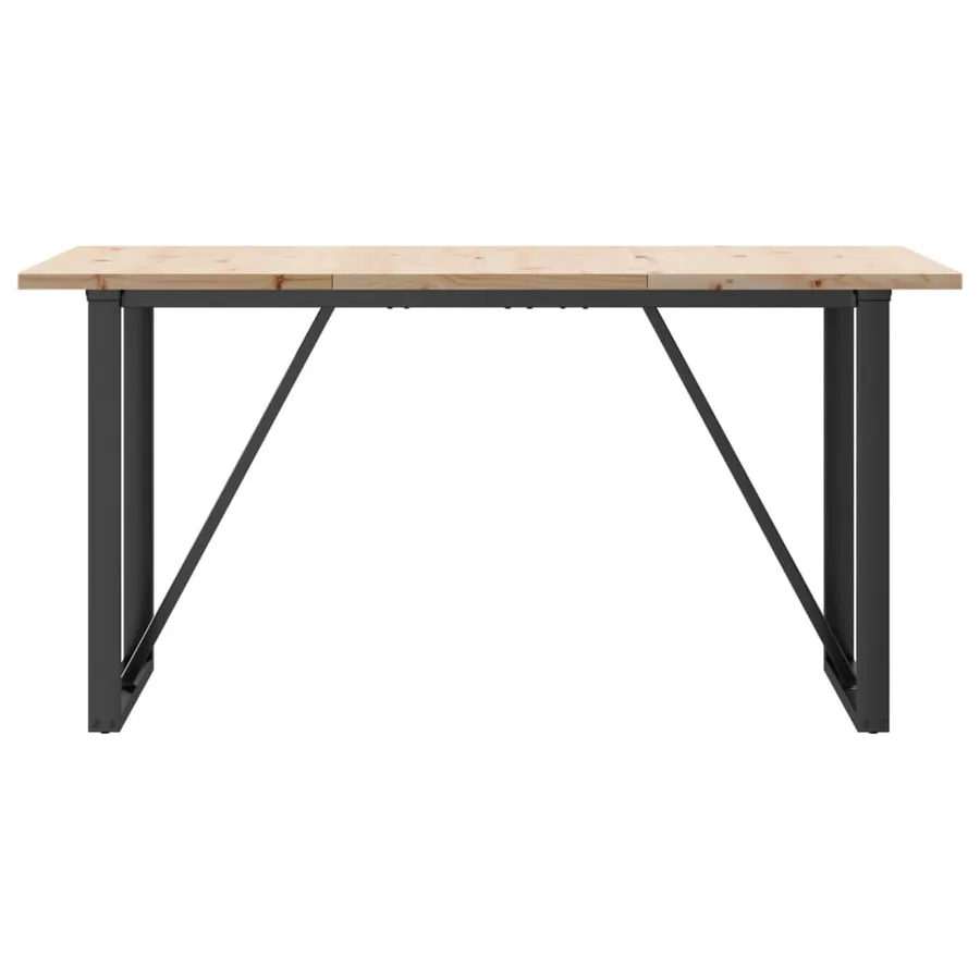 Table à manger cadre en O 140x80x75,5 cm bois pin massif acier - 4