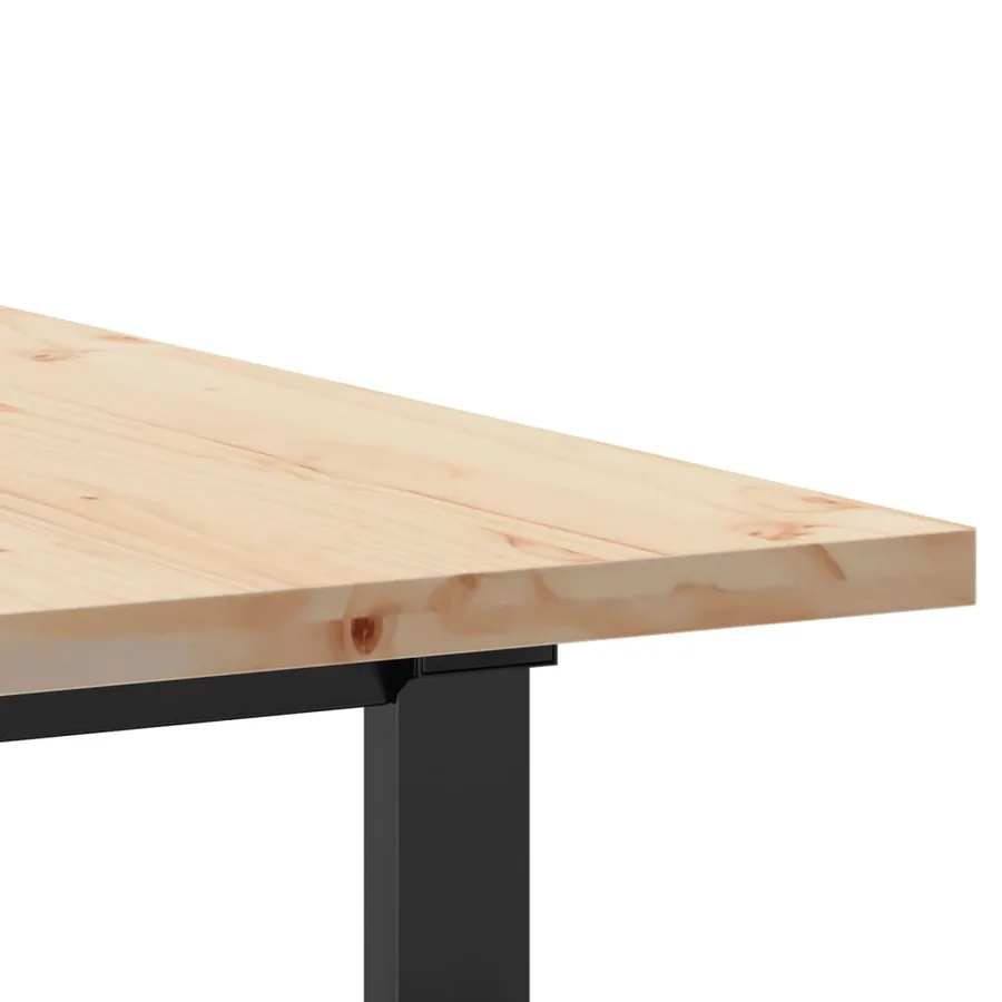 Table à manger cadre en O 140x80x75,5 cm bois pin massif acier - 7