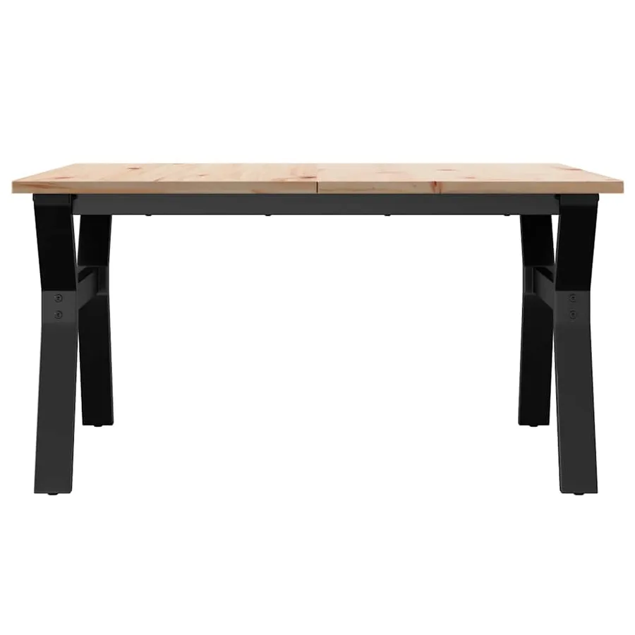 Table basse cadre en Y 90x90x45 cm bois de pin massif et acier - 4