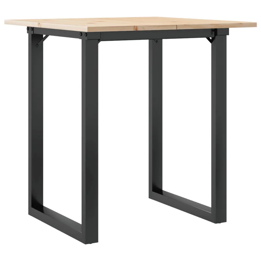 Table à manger cadre en O 60x60x75 cm bois de pin massif acier - 2