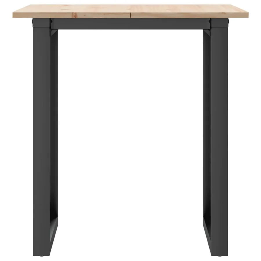 Table à manger cadre en O 60x60x75 cm bois de pin massif acier - 4