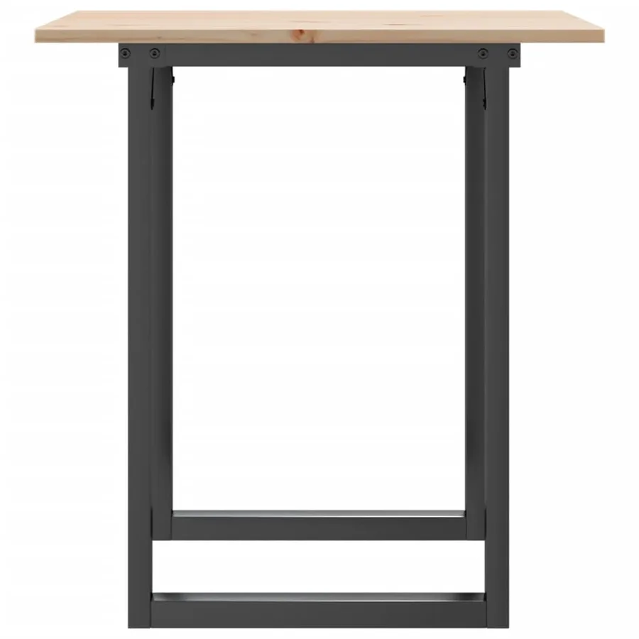 Table à manger cadre en O 60x60x75 cm bois de pin massif acier - 5