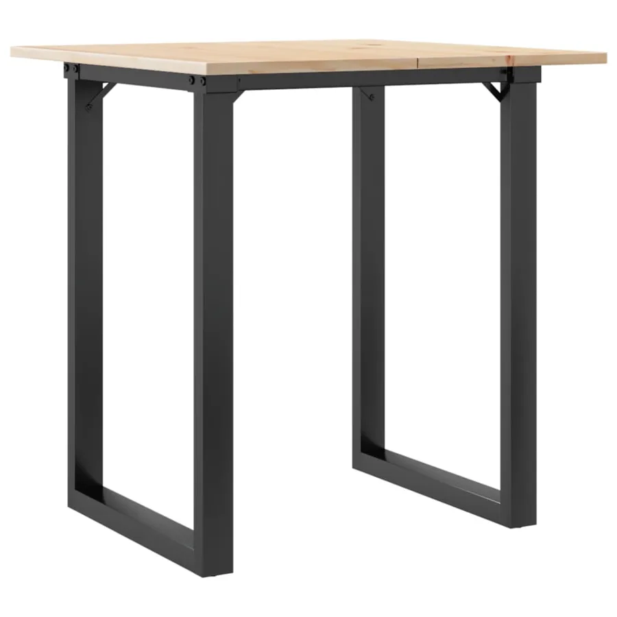 Table à manger cadre en O 60x60x75 cm bois de pin massif acier - 6