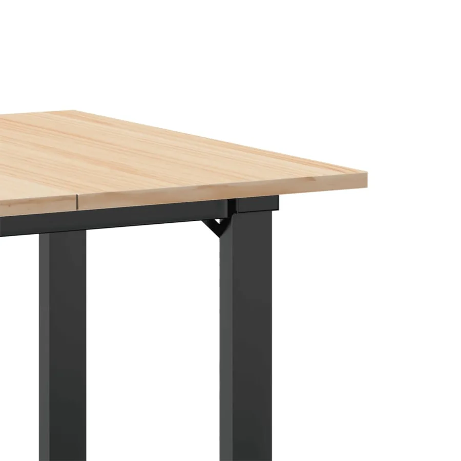Table à manger cadre en O 60x60x75 cm bois de pin massif acier - 7