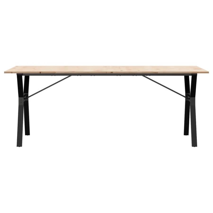 Table à manger cadre en Y 200x100x75cm bois de pin massif acier - 4
