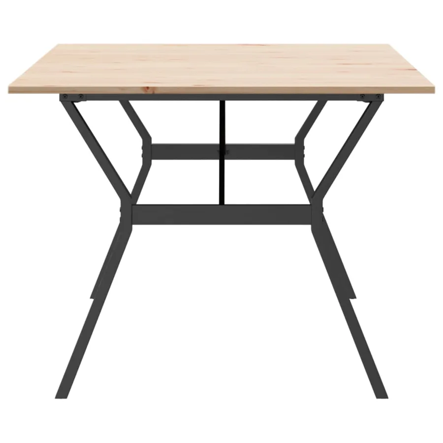Table à manger cadre en Y 200x100x75cm bois de pin massif acier - 5