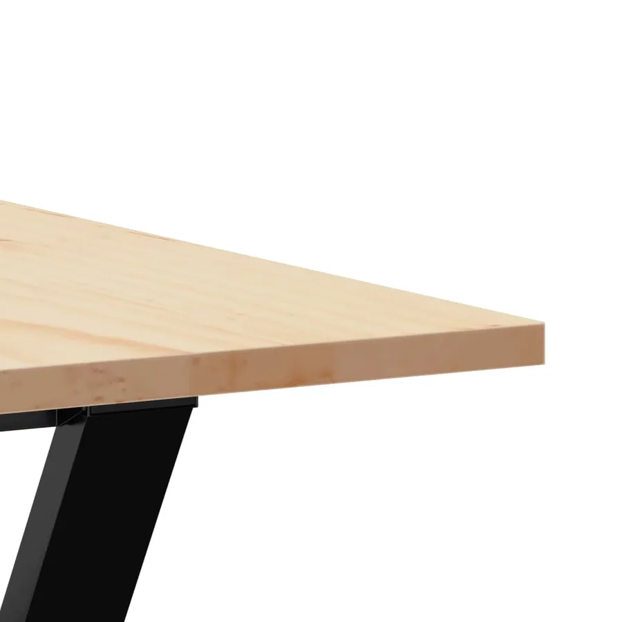 Table à manger cadre en Y 200x100x75cm bois de pin massif acier - 7