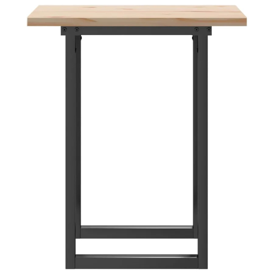 Table à manger cadre en O 70x70x75,5cm bois de pin massif acier - 5