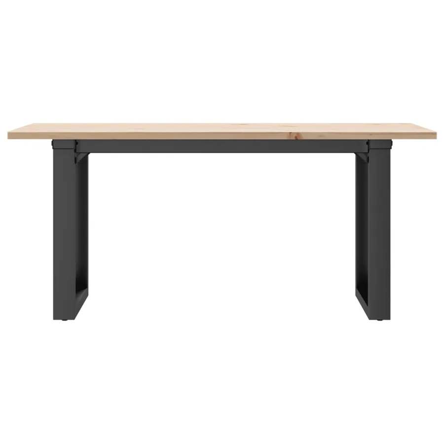 Table basse cadre en O 100x50x45 cm bois de pin massif et acier - 4
