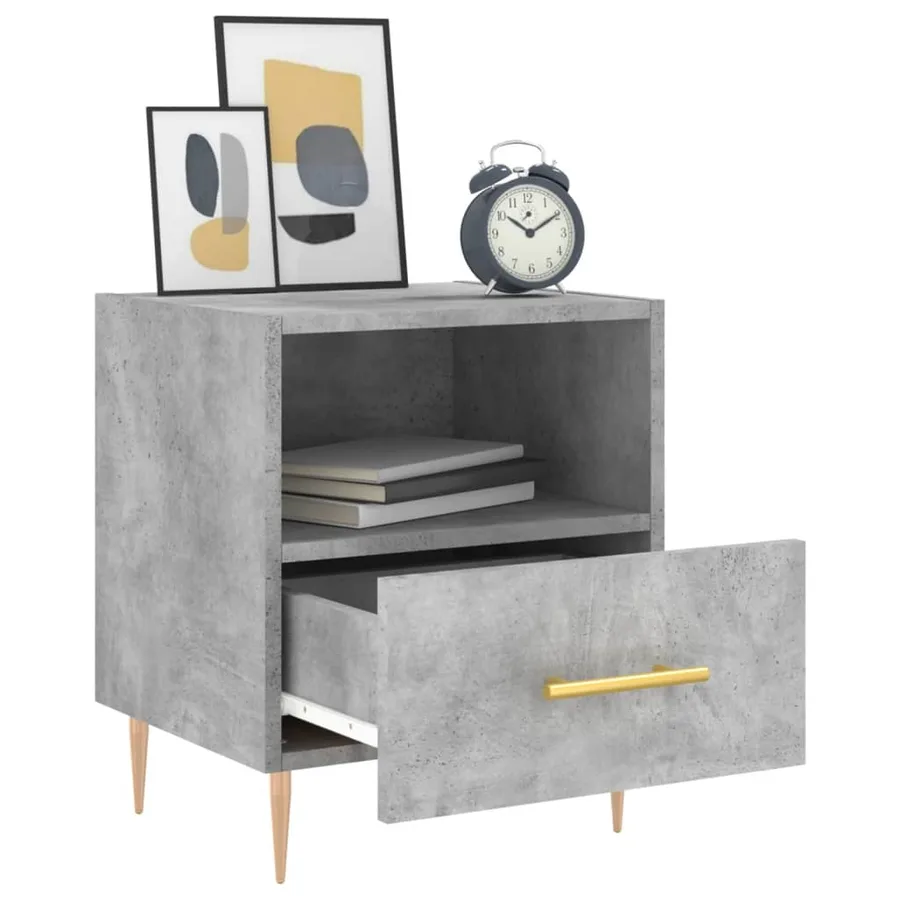 Tables de chevet 2pcs gris béton 40x35x47,5cm bois d’ingénierie - 4
