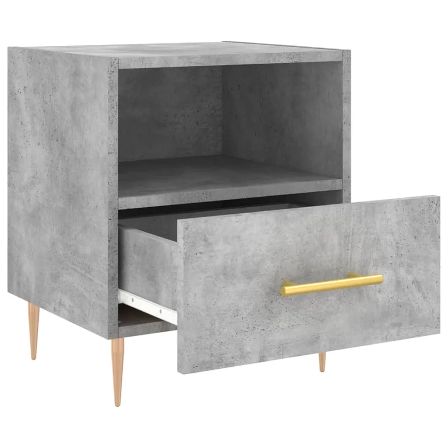 Tables de chevet 2pcs gris béton 40x35x47,5cm bois d’ingénierie - 7