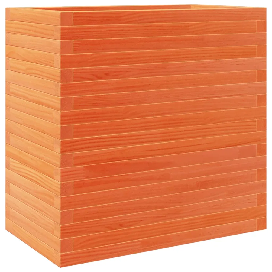 Jardinière cire marron 70x40x68,5 cm bois de pin massif - 7