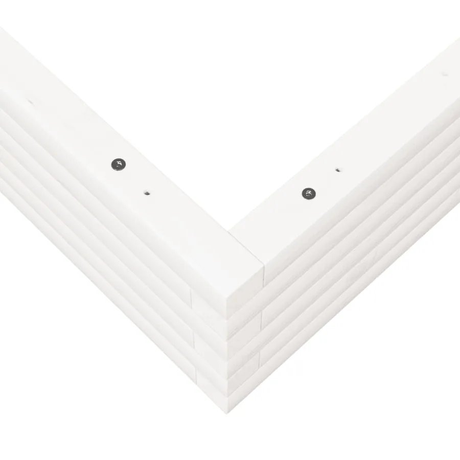 Jardinière blanc 100x100x23 cm bois de pin massif - 8