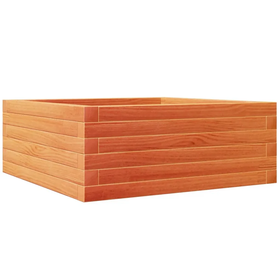 Jardinière cire marron 60x60x23 cm bois de pin massif - 2